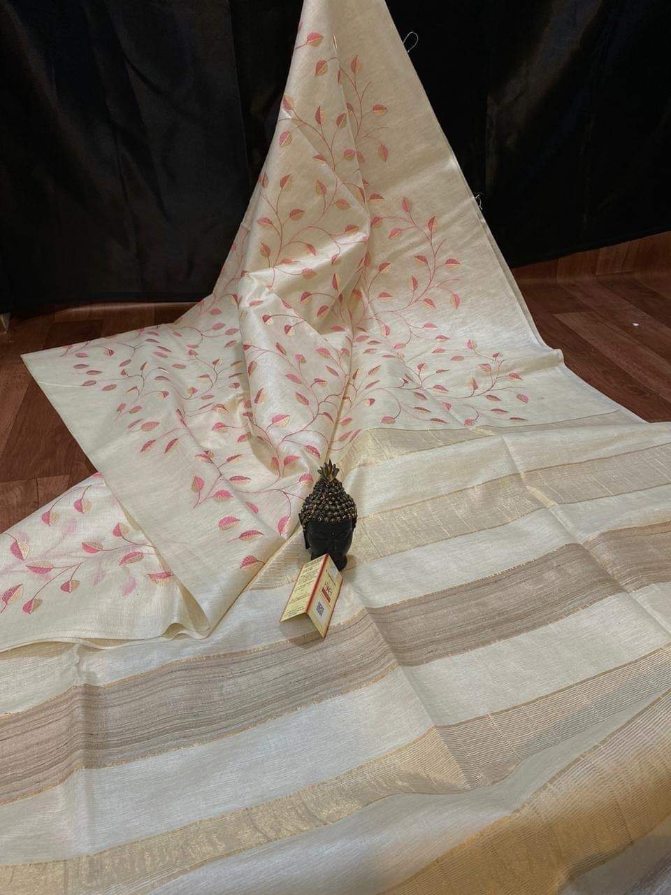 Tussar silk embroidery saree SILK ZONE