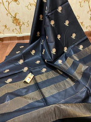 Tussar silk embroidery saree SILK ZONE