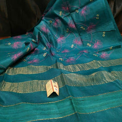 Tussar silk embroidery saree SILK ZONE