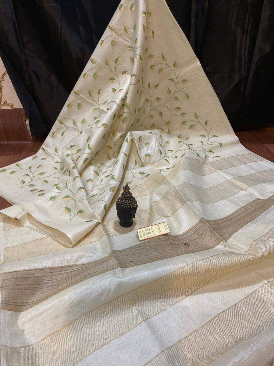 Tussar silk embroidery saree SILK ZONE