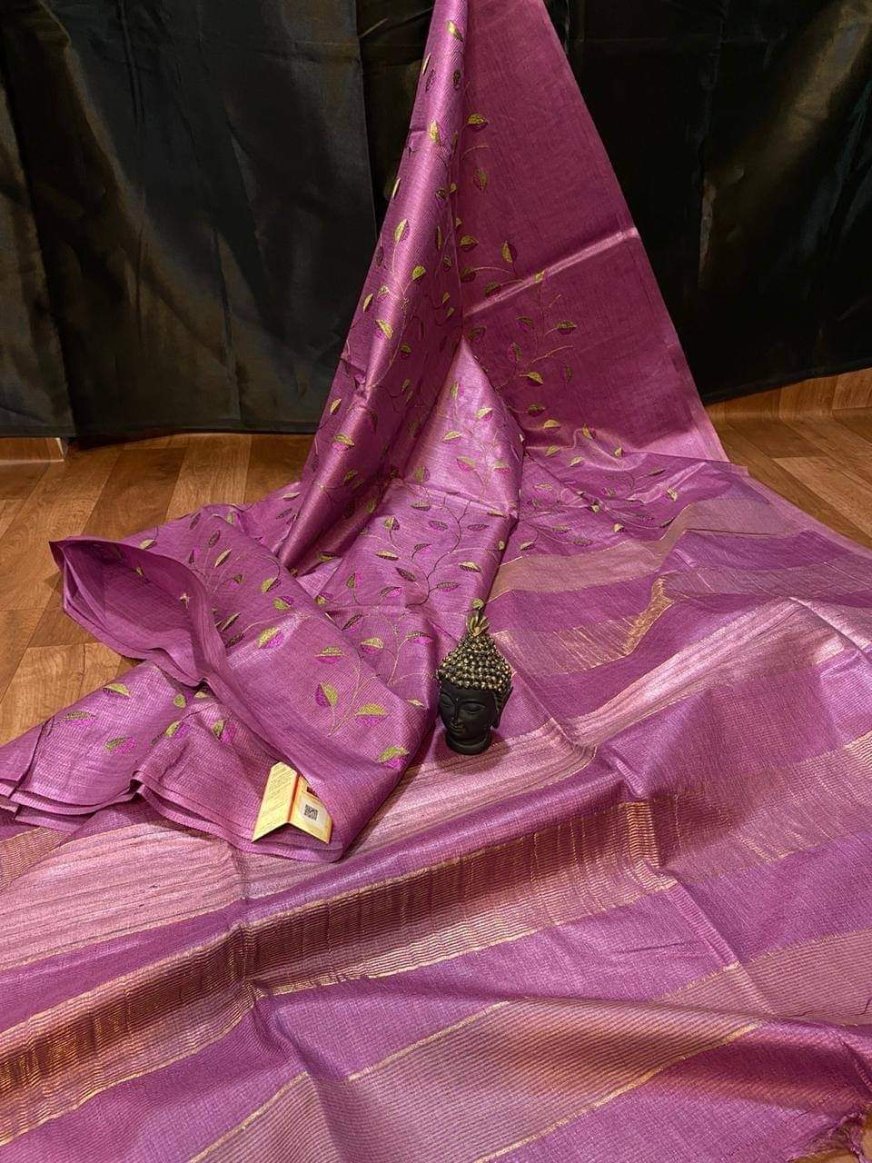 Tussar silk embroidery saree SILK ZONE