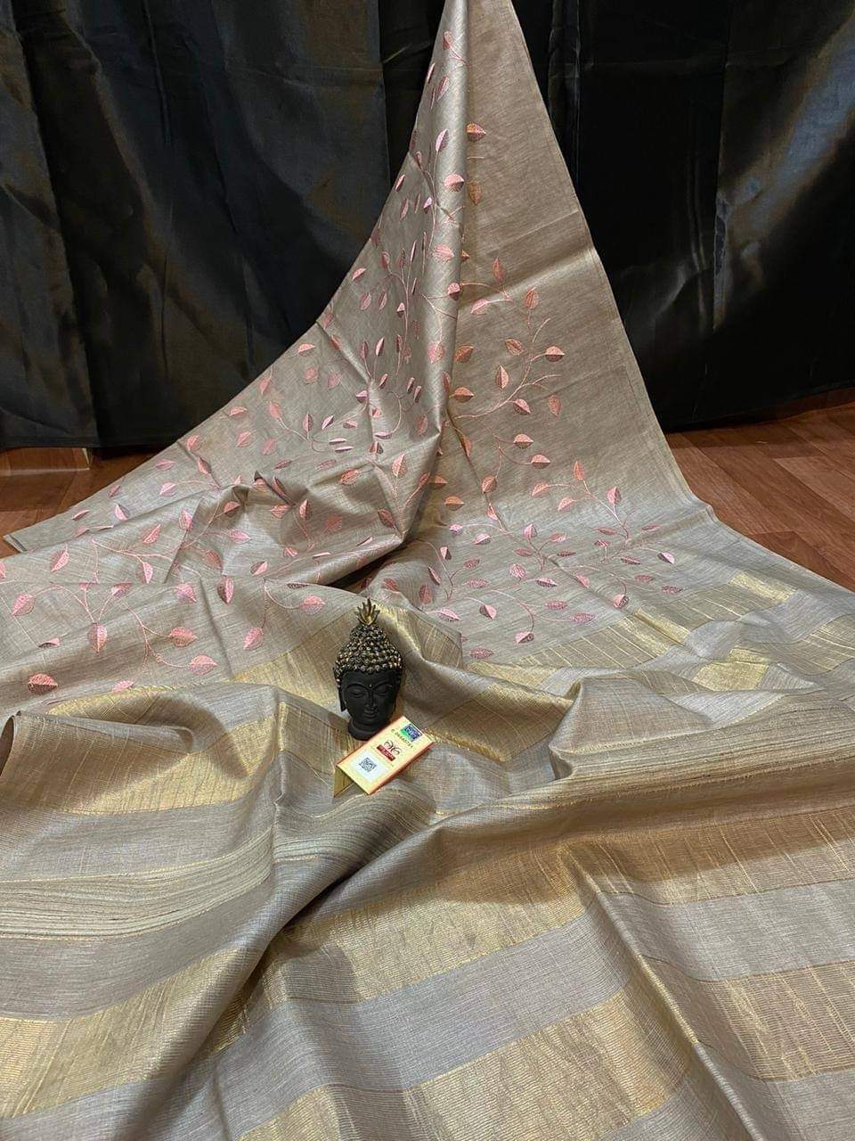 Tussar silk embroidery saree SILK ZONE