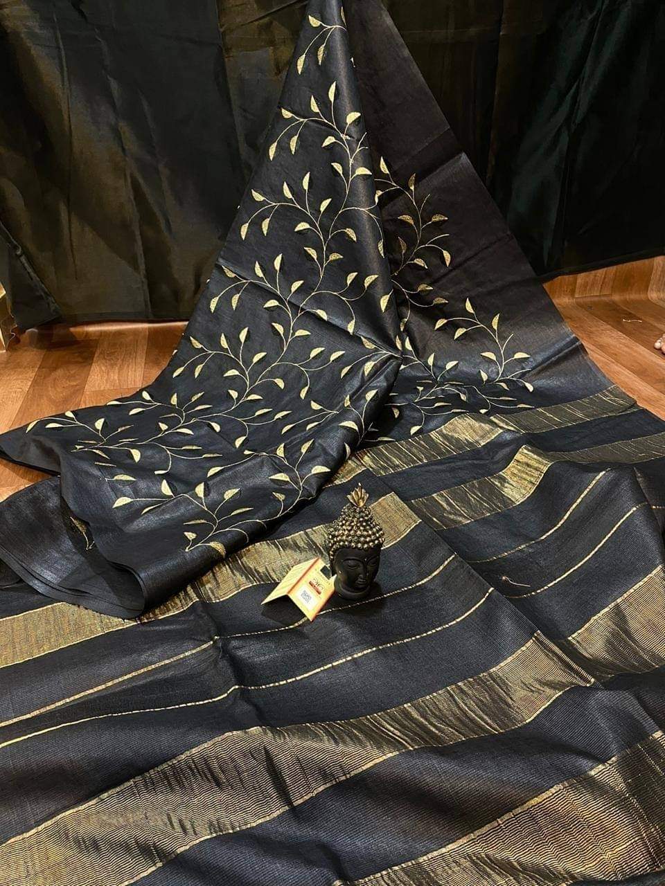 Tussar silk Embroidery saree SILK ZONE