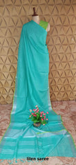 Linen plain saree SILK ZONE