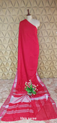 Linen plain saree SILK ZONE
