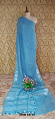 Linen plain saree SILK ZONE