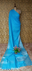 Linen plain saree SILK ZONE