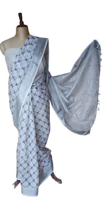 Pure linen print saree SILK ZONE