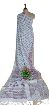 Pure linen print saree SILK ZONE