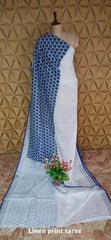 Pure linen print saree SILK ZONE