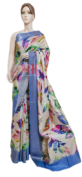 Pure Tussar Silk print saree