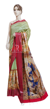 Pure Tussar Silk print saree