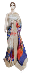 Pure Tussar Silk print saree
