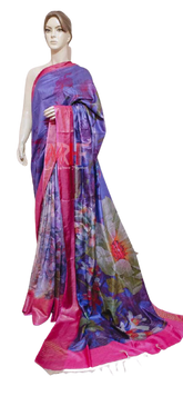 Pure Tussar Silk print saree