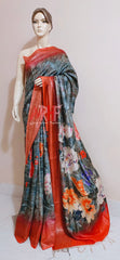 Pure Tussar Silk print saree