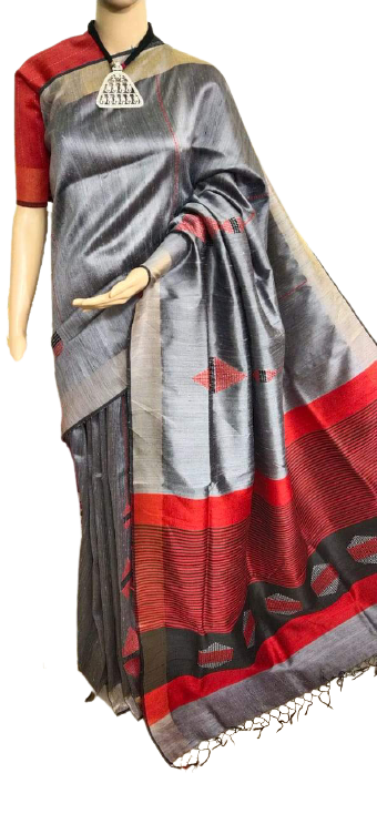 TUSSAR SILK PRINT SAREE