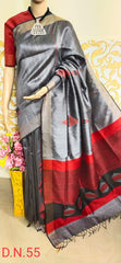 TUSSAR SILK PRINT SAREE