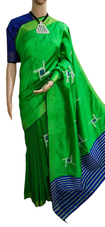 TUSSAR SILK PRINT SAREE