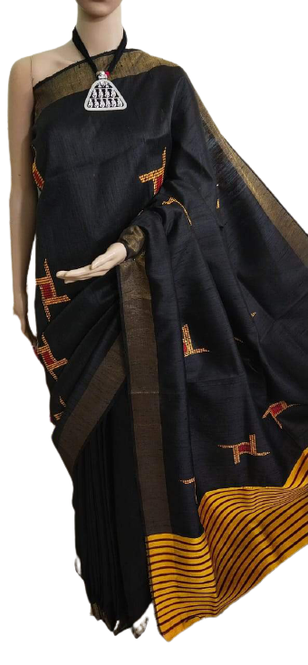 TUSSAR SILK PRINT SAREE