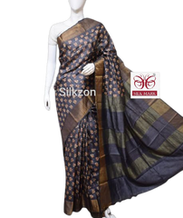 Pure Tussar Silk print saree