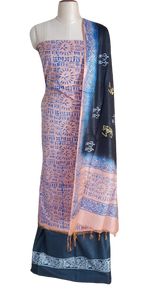 Soft silk hand print Suit SILK ZONE