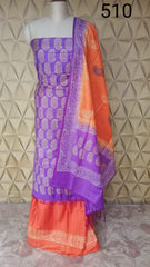 Soft silk hand print suit SILK ZONE