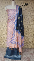 Soft silk hand print suit SILK ZONE