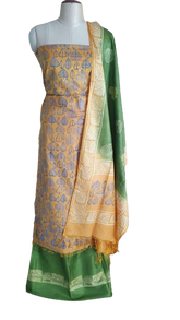 Soft Silk hand Print Suit SILK ZONE