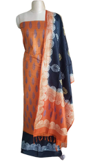 Soft silk hand print suit SILK ZONE