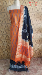 Soft silk hand print suit SILK ZONE