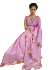 Tussar silk Hand Cotwark saree SILK ZONE