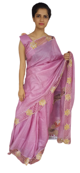 Tussar silk Hand Cotwark saree SILK ZONE