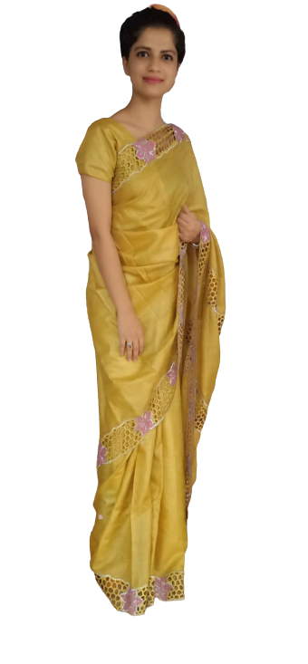 Pure Tussar Silk print saree