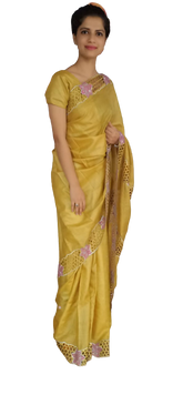 Pure Tussar Silk print saree