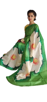 Pure Tussar Silk print saree
