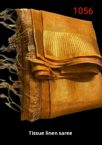 Tissue linen plain Saree SILK ZONE