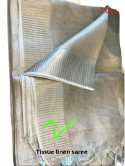 Tissue linen plain Saree SILK ZONE