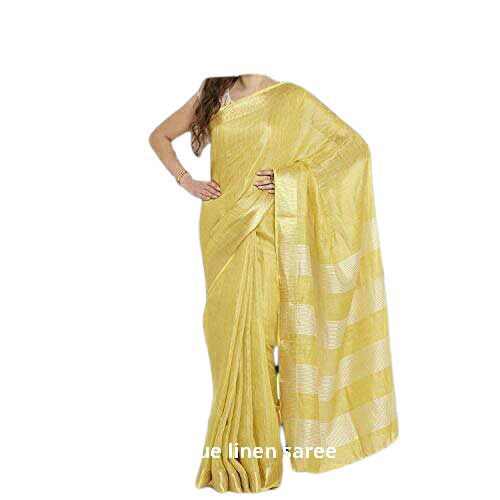 Tissue linen plain Saree SILK ZONE