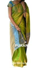 Tissue linen Plain saree SILK ZONE