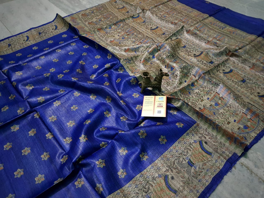 TUSSAR SILK PRINT SAREE