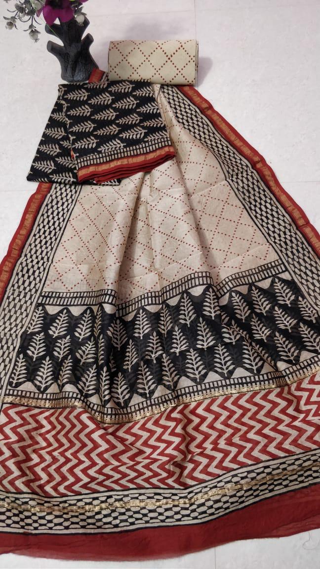 Pure chanderi silk suit SILK ZONE