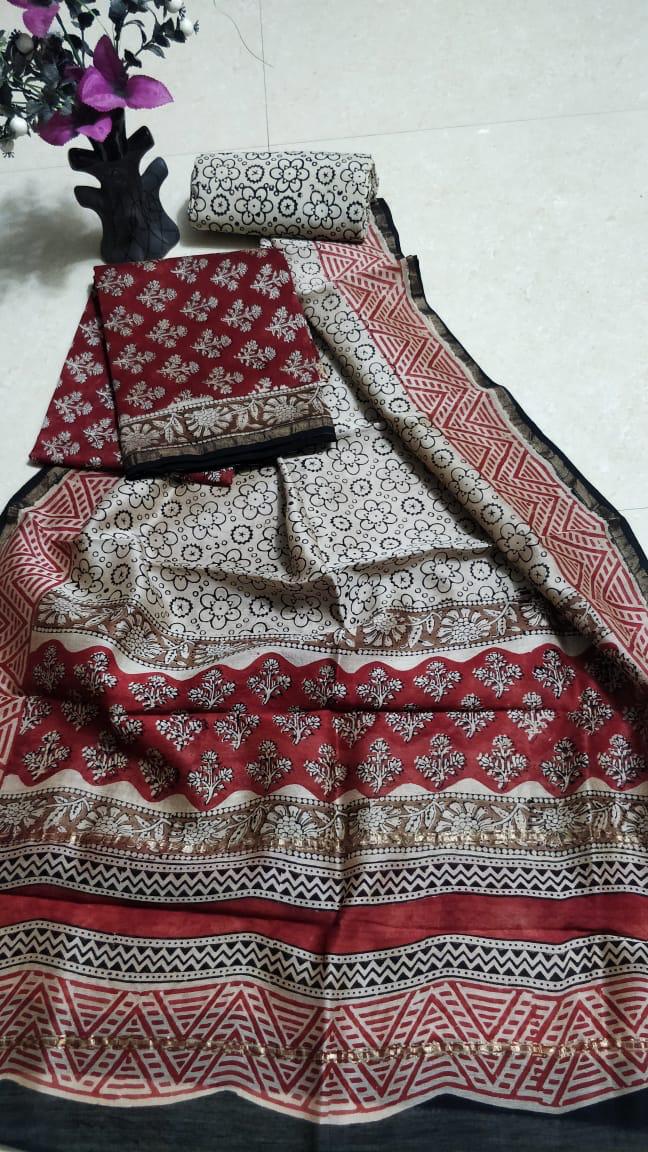 Pure chanderi silk suit SILK ZONE