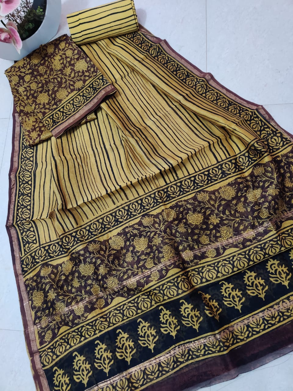 Pure chanderi silk suit SILK ZONE