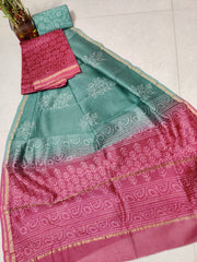 Pure chanderi silk suit SILK ZONE