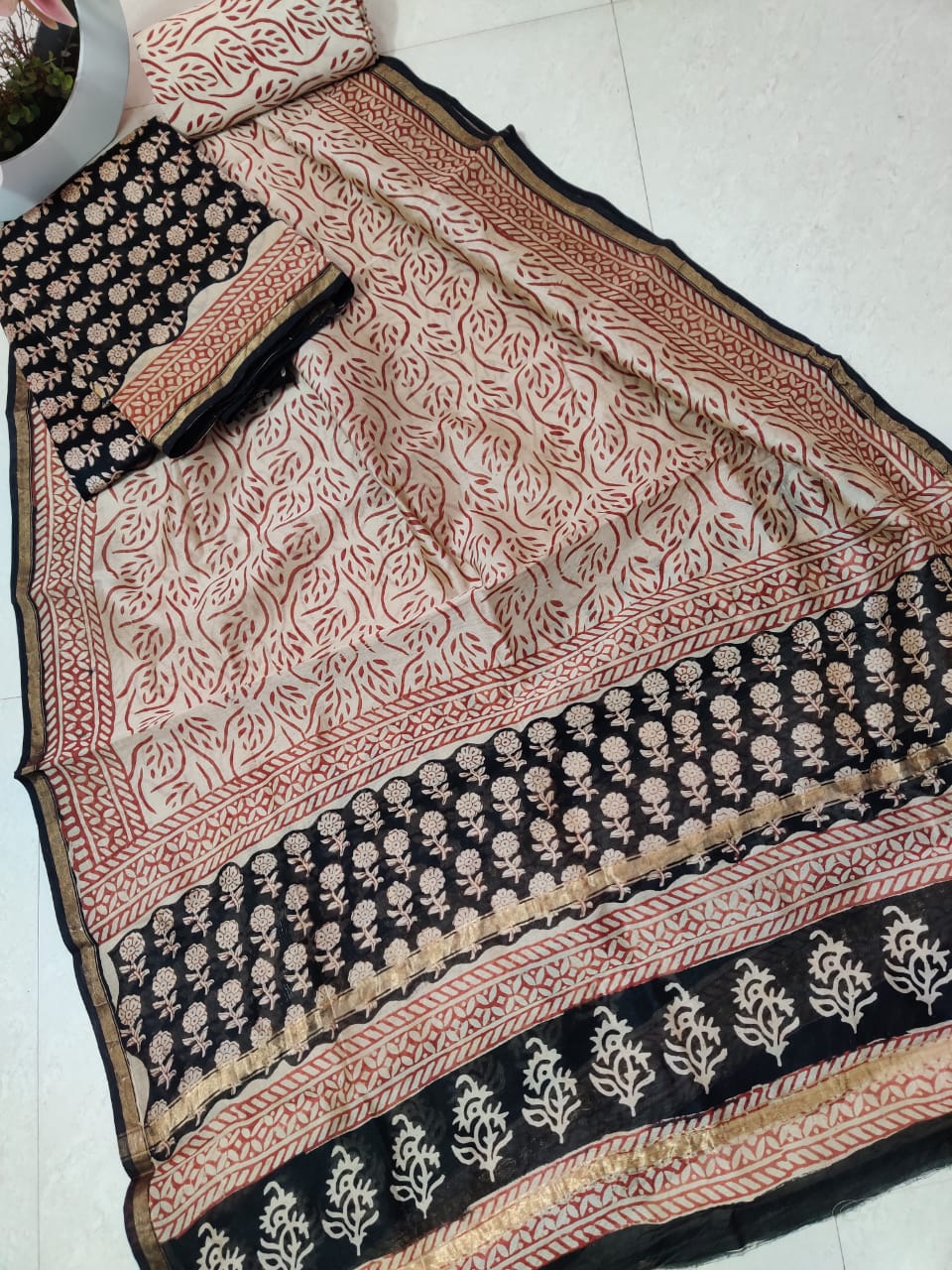 Pure chanderi silk suit SILK ZONE