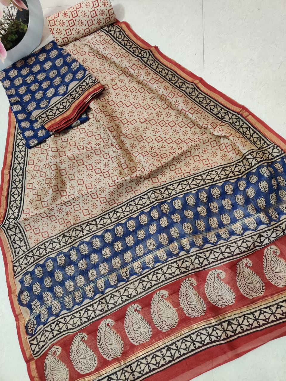 Pure chanderi silk suit SILK ZONE