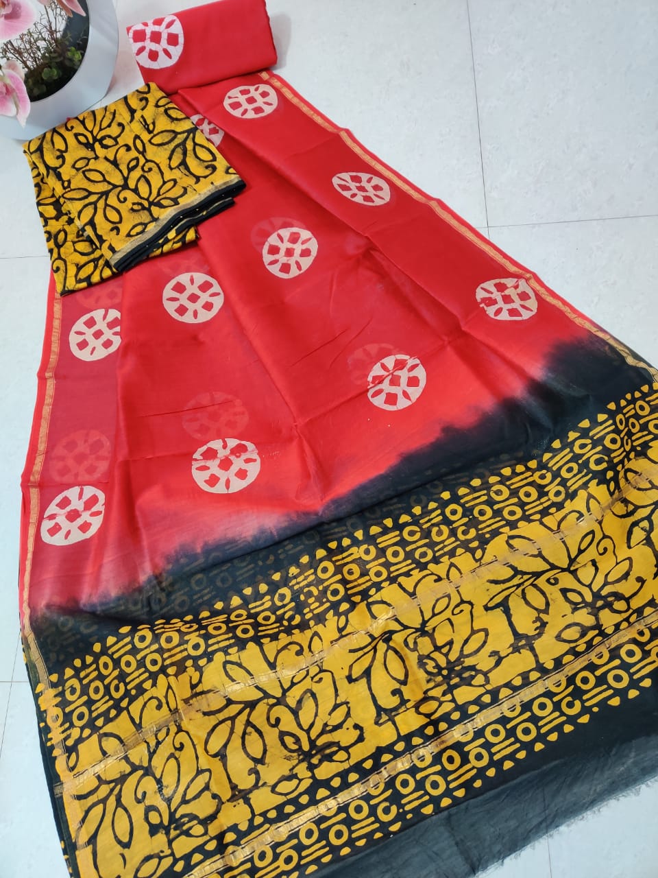 Pure chanderi silk suit SILK ZONE