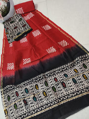 Pure chanderi silk suit SILK ZONE