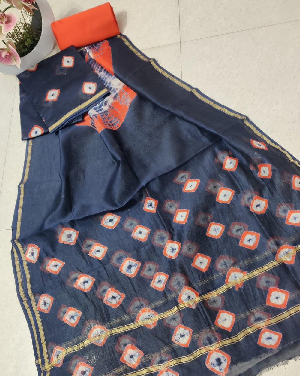 Pure chanderi silk suit SILK ZONE