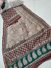 Pure chanderi silk suit SILK ZONE